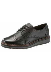 Rieker, Damen Schn&uuml;rschuh, Schwarz