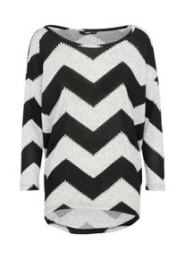 Only, Damen Shirt 'ELCOS', Hellgrau / Schwarz