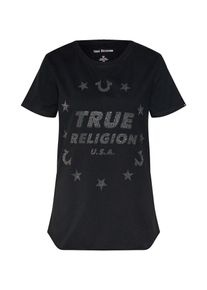 True Religion, Damen T-Shirt 'Stars', Schwarz