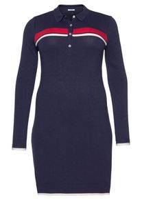 Tom Tailor, Damen Tom Tailor Polo Team Strickkleid, Navy / Rot