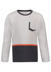 Noppies, Langarmshirt 'Taaie', Anthrazit / Rauchgrau / Orange