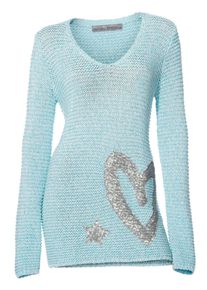 Heine, Damen Grobstrickpullover, Hellblau