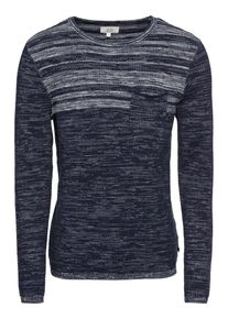 Q/S Designed By, Herren Pullover 'Strickpullover', Marine / Offwhite