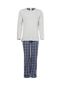 s.Oliver RED LABEL, Herren Pyjama, Marine / Dunkelblau / Grau / Rot