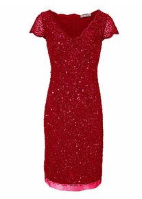 Heine, Damen Cocktailkleid mit Pailletten, Rot