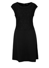 s.Oliver BLACK LABEL, Damen Stretchkleid mit Spitze, Schwarz