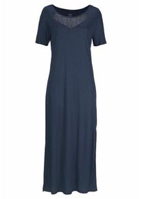 Calida, Damen Maxi-Nachthemd mit langen Seitenschlitzen, Marine