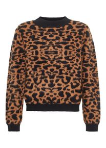 name it, M&auml;dchen Pullover, Cognac / Schwarz