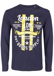 Soulstar, Herren Longsleeve, Blau / Gelb / Weiß
