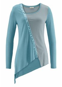 Boysen's BOYSEN'S, Damen Zipfelshirt, Rauchblau / Himmelblau