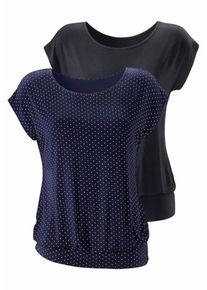Lascana, Damen Longshirts, Nachtblau