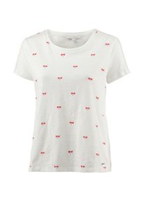 Tom Tailor, Damen T-Shirt, Hellrot / Wei&szlig;meliert