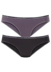 Lascana, Damen Slips (4 Stück), Flieder / Schwarz