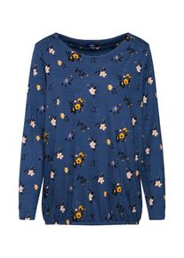 Tom Tailor, Damen Shirt 'AOP', Blau / Gelb