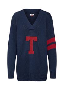 Tommy Jeans, Damen Pullover, Nachtblau / Rubinrot