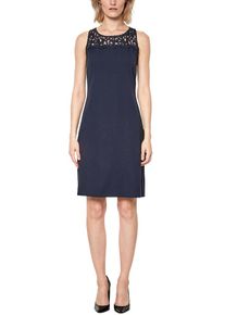 s.Oliver BLACK LABEL, Damen Crêpe-Kleid mit Spitze, Nachtblau