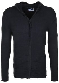 DSTREZZED, Herren Strickjacke 'HOODED ZIP THRU', Schwarz