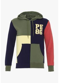 PLUS EIGHTEEN, Herren Kapuzenpullover, Marine / Khaki / Dunkelpink