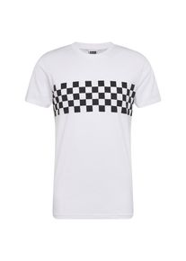 Urban Classics, Herren Shirt 'Check Panel Tee', Schwarz / Weiß