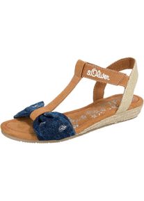 s.Oliver Junior, Mädchen Sandalen, Navy / Braun