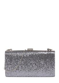 Mascara, Damen Clutch 'METALLIC SNAKE', Silber