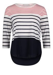 BETTY & CO Betty & Co, Damen Shirt, Ultramarinblau / Feuerrot / Weiß