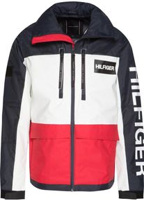 Tommy Hilfiger, Herren Outdoorjacke 'Tech Hooded Jacket', Kobaltblau / Hellrot / Wei&szlig;