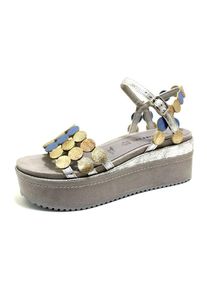 Tamaris, Damen Sandalen, Blau / Gold / Grau