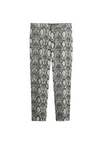 Violeta by Mango, Damen Hose, Grau / Schwarz / Weiß
