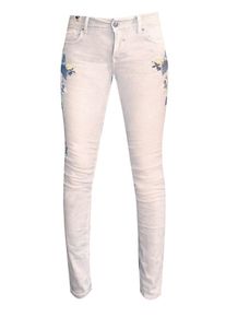 COCCARA, Damen Jeans 'Curly', Royalblau / Hellgrau