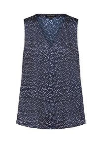Banana Republic, Damen Top 'SL HIGH LOW PIECED VEE NOPRINT LEAVES', Navy