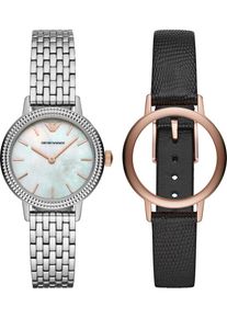 Emporio Armani, Damen uhr, Schwarz / Silber