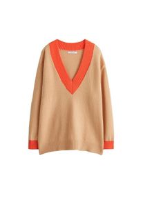 Violeta by Mango, Damen Pullover 'Orange', Hellbraun / Orangerot