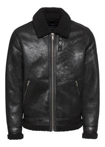 Jack & Jones JACK & JONES, Herren Lederjacke 'JPRAL JACKET', Schwarz