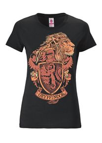 logoshirt, Damen T-Shirt 'Gryffindor', Schwarz