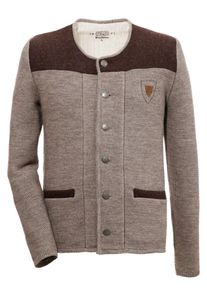 OS-Trachten, Herren Strickjacke, Hellbraun / Dunkelbraun