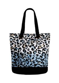 Sandwich, Damen Shopper mit Leopardenprint, Hellblau