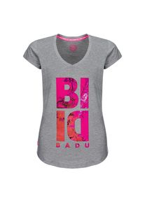 BIDI BADU, Damen T-Shirt 'Tala', Grau / Dunkelpink / Rot