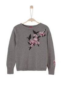 s.Oliver Junior, M&auml;dchen Pullover, Graumeliert / Ros&eacute; / Dunkelrot / Wei&szlig;
