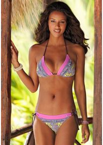 JETTE, Damen Triangel-Bikini, Gelb / Lila / Pink