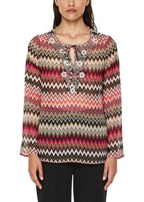 s.Oliver BLACK LABEL, Damen Tunika, Braun / Hellbraun / Pink / Wei&szlig;