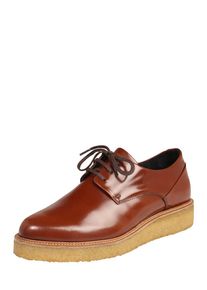 ROYAL REPUBLIQ, Damen Leder-Schn&uuml;rschuh 'Border creep', Braun