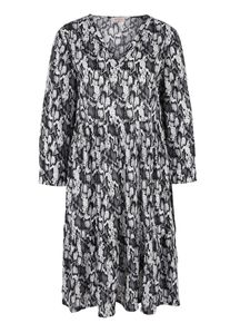 TRIANGLE, Damen Kleid, Grau / Schwarz / Weiß