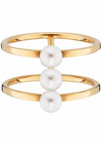 CAI Ca&iuml;, Damen Perlenring 'pure white', Gold