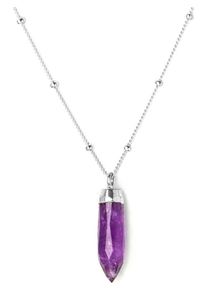 KOSHIKIRA, Damen Kette 'Purple Point', Dunkellila / Silber