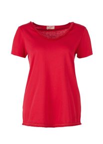 TRIANGLE, Damen T-Shirt mit Fransenkante, Rot