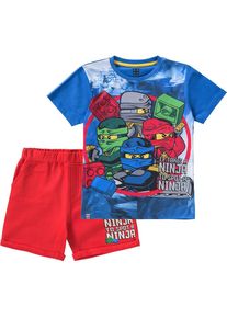 Lego Wear, LEGO 'Ninjago' Set T-Shirt + Shorts, Blau / Gr&uuml;n / Rot