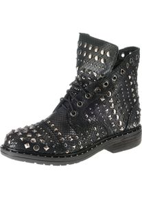 Alma en Pena, Damen Schn&uuml;rstiefeletten, Schwarz / Silber