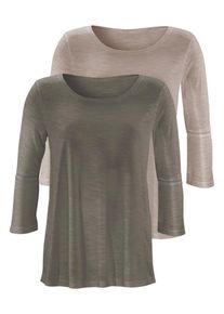 Lascana, Damen Shirts (2 Stück), Grau