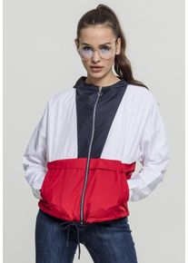 Urban Classics, Damen Windbreaker, Navy / Feuerrot / Weiß